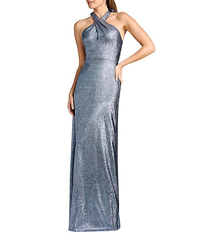 Dress The Population Brighton Sequin Halter Neck Gown