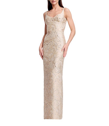 Dress the Population Elijah Brocade Column Gown