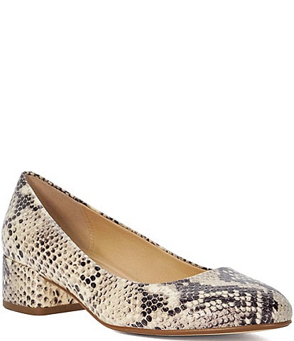 Dune London Bracket Snake Print Leather Pumps