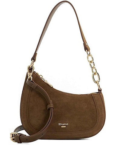 Dune London Direction Angular Suede Shoulder Bag