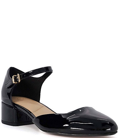 Dune London Dominos Patent Ankle Strap Pumps