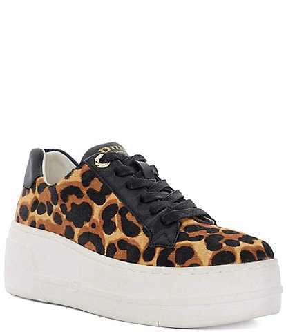 Dune London Episode 2 Leopard Print Leather Platform Sneakers