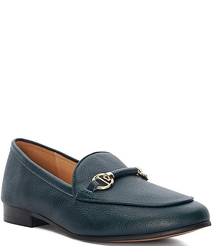 Dune London Grandeur Pebbled Leather Loafers