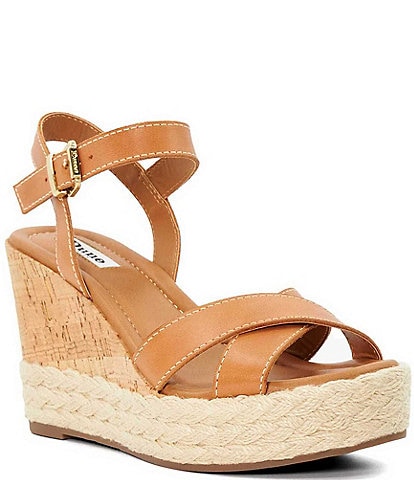 Dune London Kindest Leather Platform Wedge Sandals