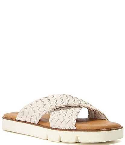 Dune London Lexey Woven Leather Chunky Slide Sandals
