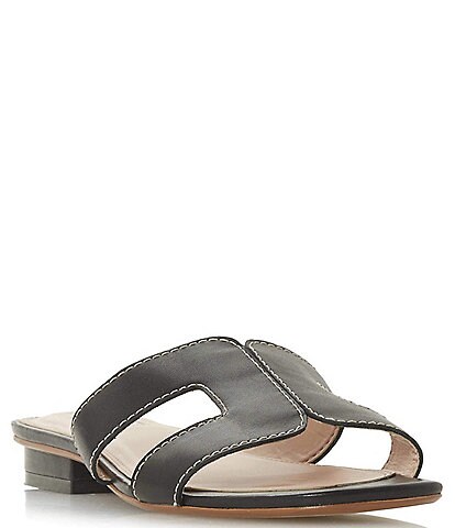 Dune London Loupe Leather Cut-Out Slide Sandals
