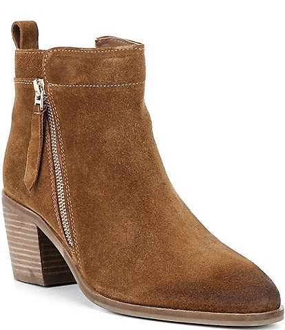 Dune London Paicing Suede Block Heel Ankle Booties