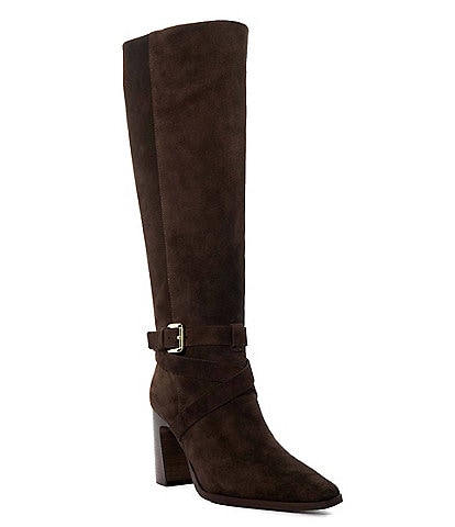 Dune London Solanna Tall Suede Slouch Boots