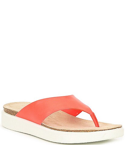 ECCO Corksphere Leather Thong Sandals