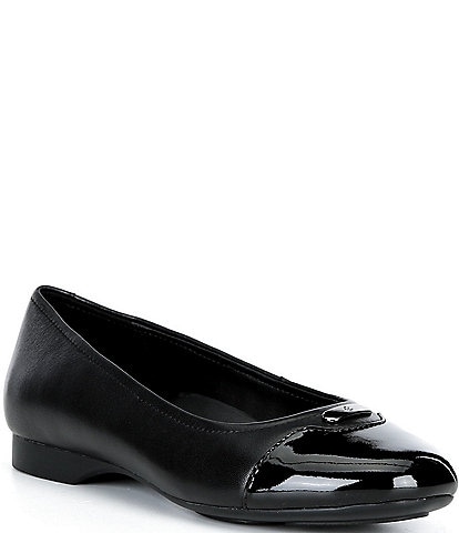 ECCO Elevate Patent Leather Toe Cap Ballet Flats