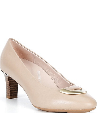ECCO Elevated Leather Hardware Pumps
