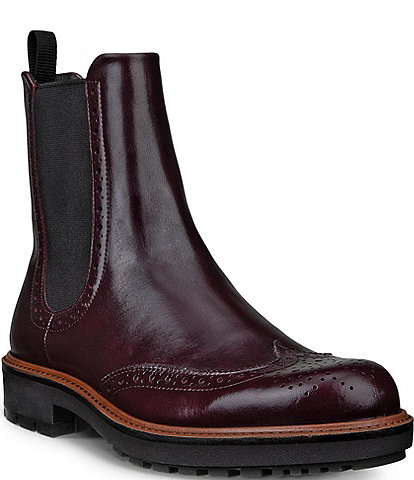 ECCO Metropole Oslo Leather Wingtip Chelsea Boots