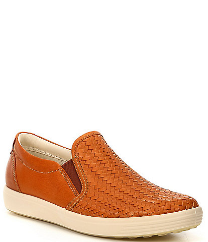 ECCO Soft 7 Woven Leather Slip-On II Sneakers