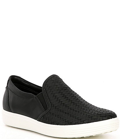 ECCO Soft 7 Woven Leather Slip-On II Sneakers
