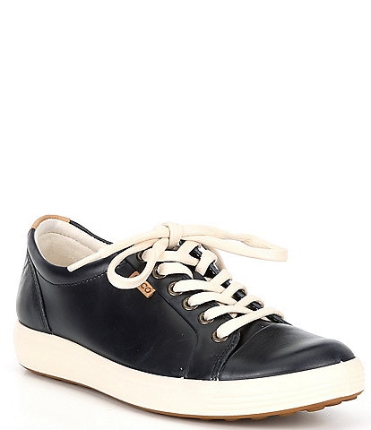 ECCO Women's Soft VII Leather Lace-Up Sneakers