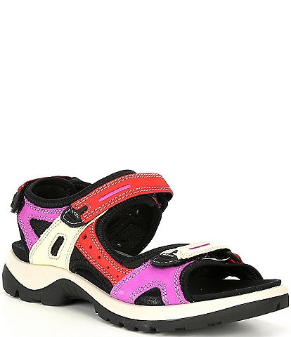 ECCO Women's Yucatan Offroad Multi Colored Banded Outdoor Sandals