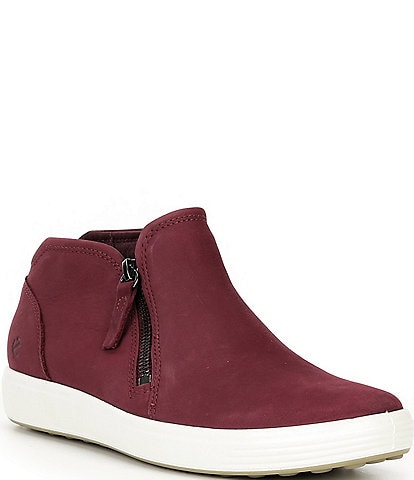 ECCO Women's Soft 7 Leather Low Cut Zip Sneaker Booties