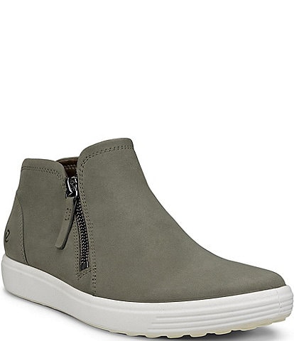 ECCO Women's Soft 7 Nubuck Low Zip Sneaker Booties