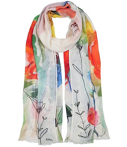 Echo Abstract Floral Scarf Wrap