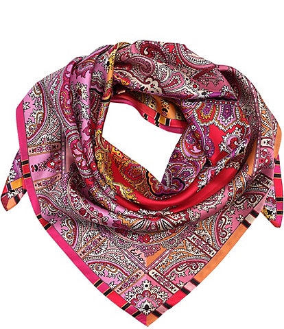 Echo Colorblock Paisley Silk Square Scarf