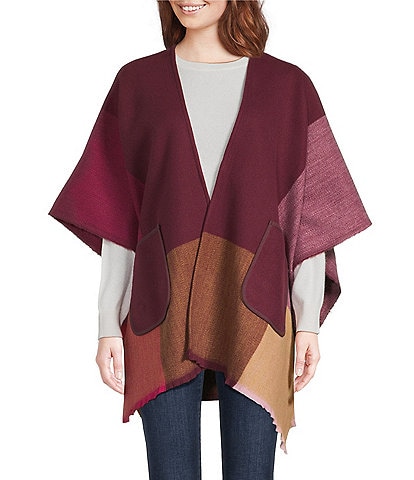 Echo Colormix Color Block Fringe Ruana