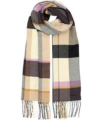 Echo Cubists Woven Plaid Scarf Wrap