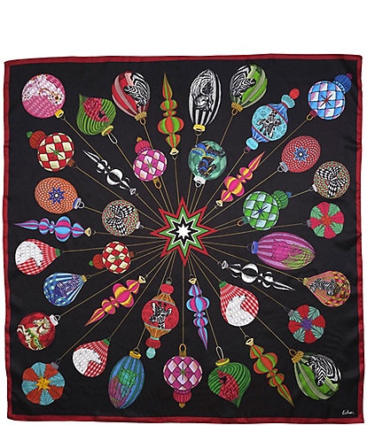 Echo Deck The Halls Silk Square Scarf