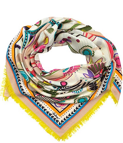 Echo Folk Floral Oversized Square Scarf