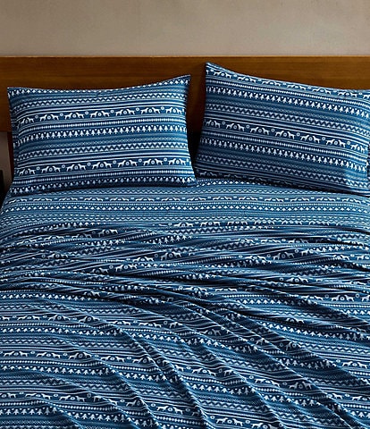 Eddie Bauer Dog Sweater Stripe Cotton Flannel Sheet Set