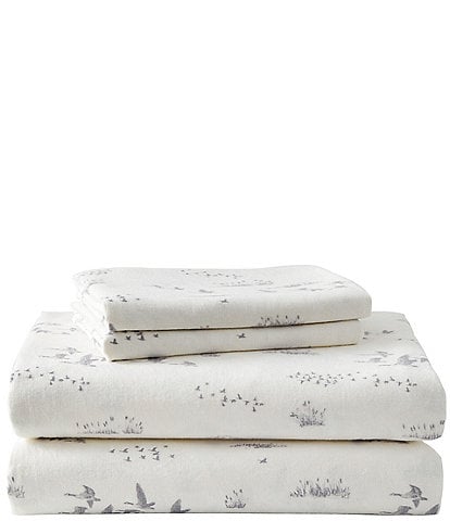 Eddie Bauer Geese Meadow Printed Flannel Sheet Set