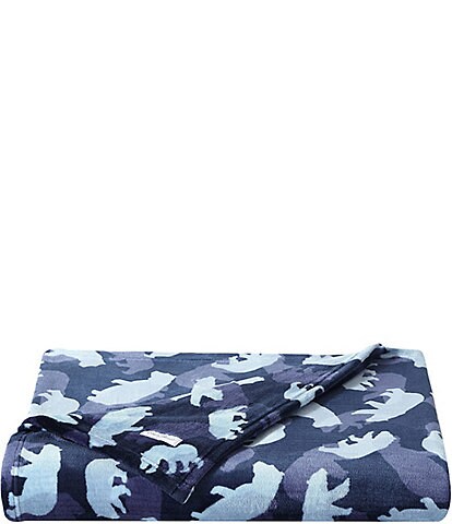 Eddie Bauer Kids' Camp Camo Flannel Fleece Bed Blanket