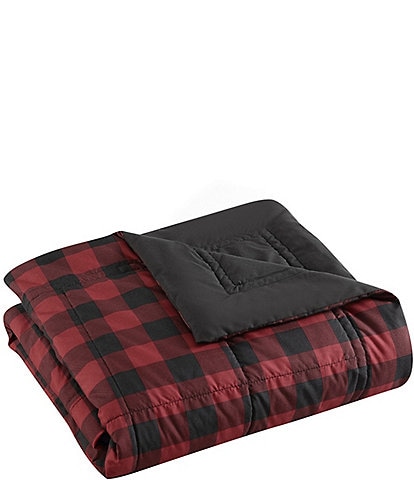 Eddie Bauer Mountain Plaid Red Bed Blanket