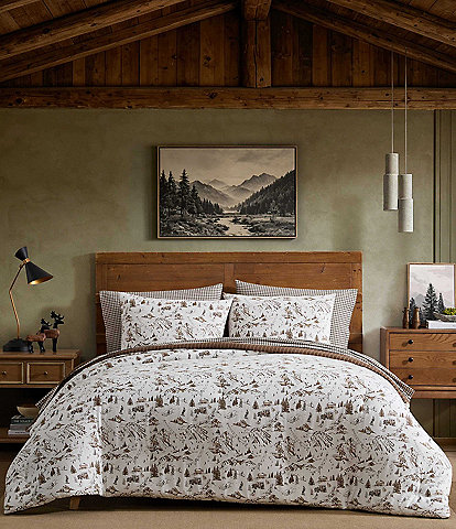 Eddie Bauer Ski Hill Flannel Reversible Comforter Mini Set