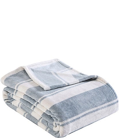 Eddie Bauer Stones Striped Ultra Soft Plush Bed Blanket