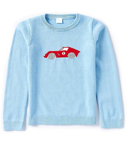 Edgehill Collection Little Boys 2T-7 Round Neck Long Sleeve Racecar Sweater Top