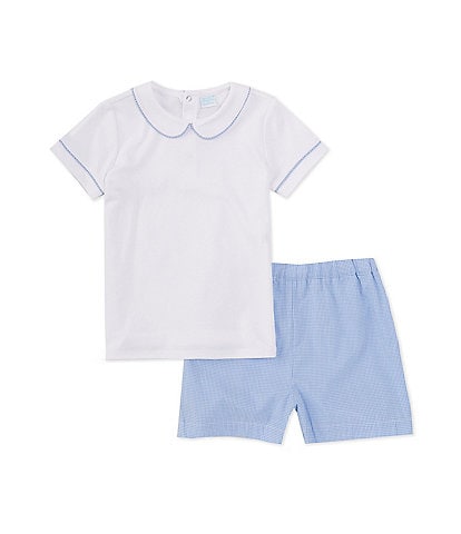 Edgehill Collection Baby Boys 3-24 Months Short Sleeve Polo Gingham Pull-On Shorts Set