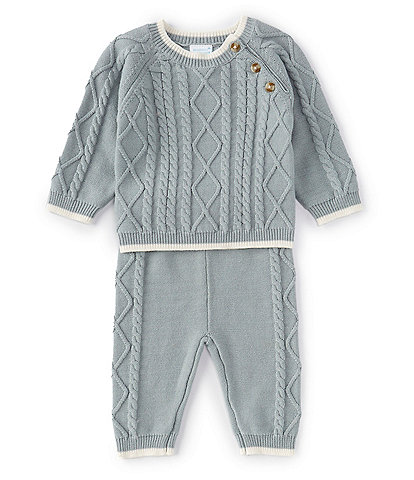 Edgehill Collection Baby Newborn-24 Months Long Sleeve Sweater Knit Round Neck Top & Pants Set