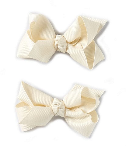 Edgehill Collection Baby Girls 2-Pack Mini Grosgrain Hair Bows