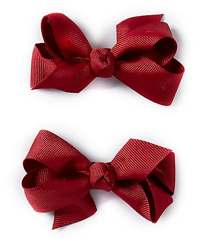 Edgehill Collection Baby Girls 2-Pack Mini Grosgrain Hair Bows