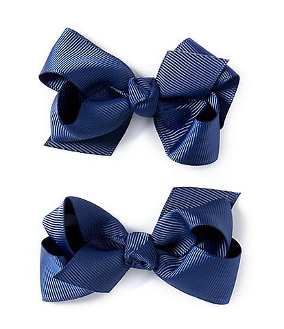 Edgehill Collection Baby Girls 2-Pack Mini Grosgrain Hair Bows