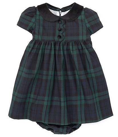 Edgehill Collection Baby Girls 3-24 Months Peter Pan Collar Holiday Plaid Dress