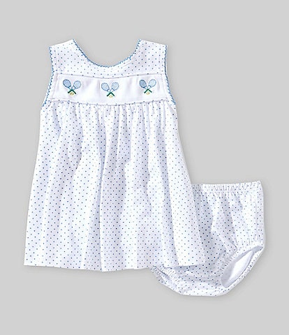 Edgehill Collection Baby Girls 3-24 Months Polka Dot Embroidered Tennis Racquet Dress