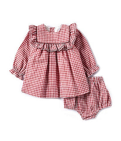 Edgehill Collection Baby Girls 3-24 Months Round Neck Long Sleeve Gingham Dress