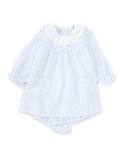 Edgehill Collection Baby Girls 3-24 Months Ruffle Round Neck Long Sleeve Solid Knit Dress
