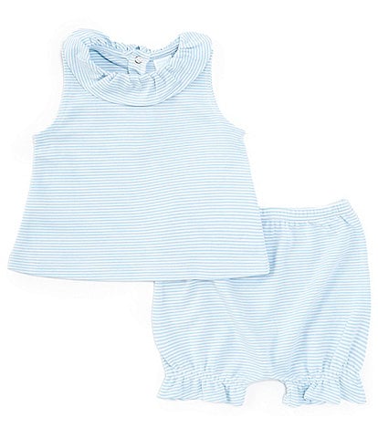 Edgehill Collection Baby Girls 3-24 Months Stripe Peter Pan Collar Knit Top & Bloomers Set