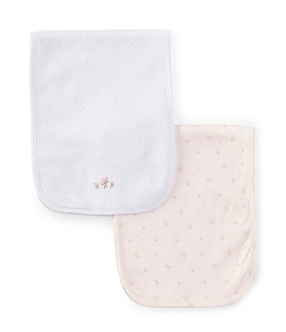 Edgehill Collection Baby Girls Ditsy Floral Burp Cloth 2-Pack