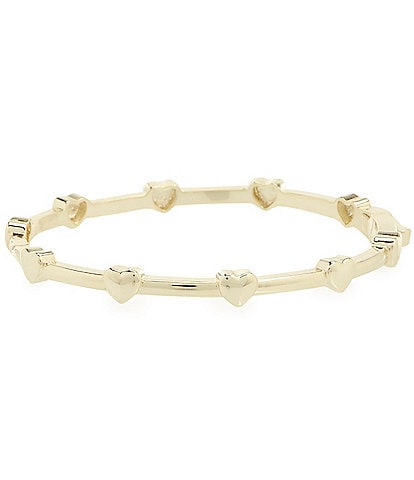 Edgehill Collection Baby Girls Gold Plated Brass Heart Hinged Bangle