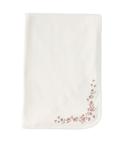 Edgehill Collection Baby Girls Ivory Receiving Blanket