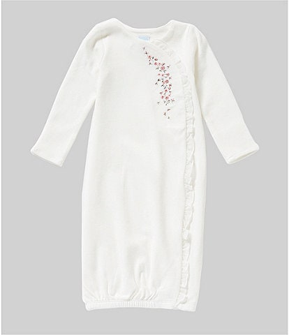 Edgehill Collection Baby Girls Newborn - 6 Months Long Sleeve Embellished Gown