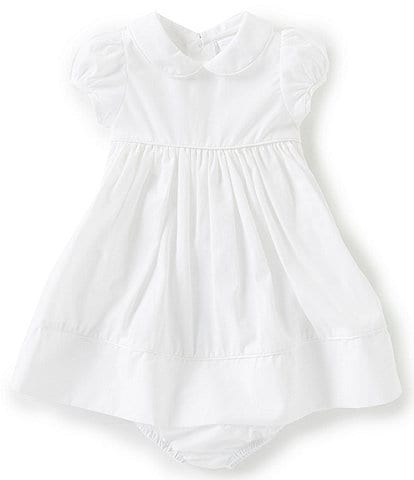 Edgehill Collection Baby Girls Newborn-24 Months Peter-Pan Collar Solid A-Line Dress